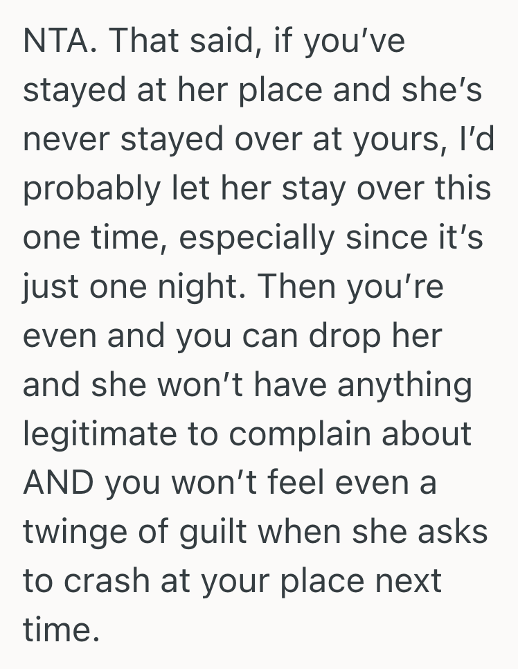 Screenshot 2025 04 10 at 12.39.56%E2%80%AFPM Friend Wanted To Crash At Her Place But Prioritized Other Friends Instead Of Her, So She Began To Feel Taken Advantage Of As The Host