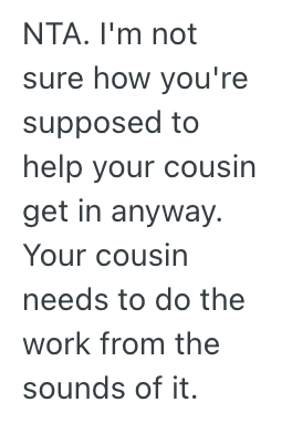 Screenshot 2025 04 12 at 12.25.50 PM She Got Into An Elite School Program, But She Wont Help Her Cousin Get In Because She Thinks He Doesnt Deserve It