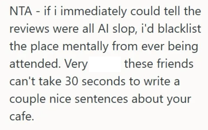 Screenshot 2025 04 13 at 10.49.37%E2%80%AFPM His Lazy Friends Posted Fake AI Generated Reviews Of His New Café, So He Asked Them To Delete Those Reviews