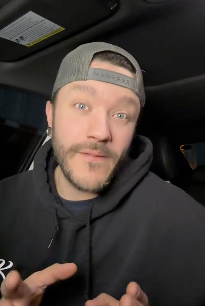 man staring straight ahead