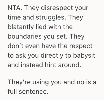 Screenshot 2025 04 13 at 2.46.58 PM Her Sibling Tricked Her Into Babysitting Two Kids When She Only Agreed To Watch One, So She Said Shell Never Babysit For Her Sibling Again