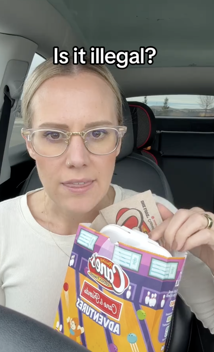 woman with fast food