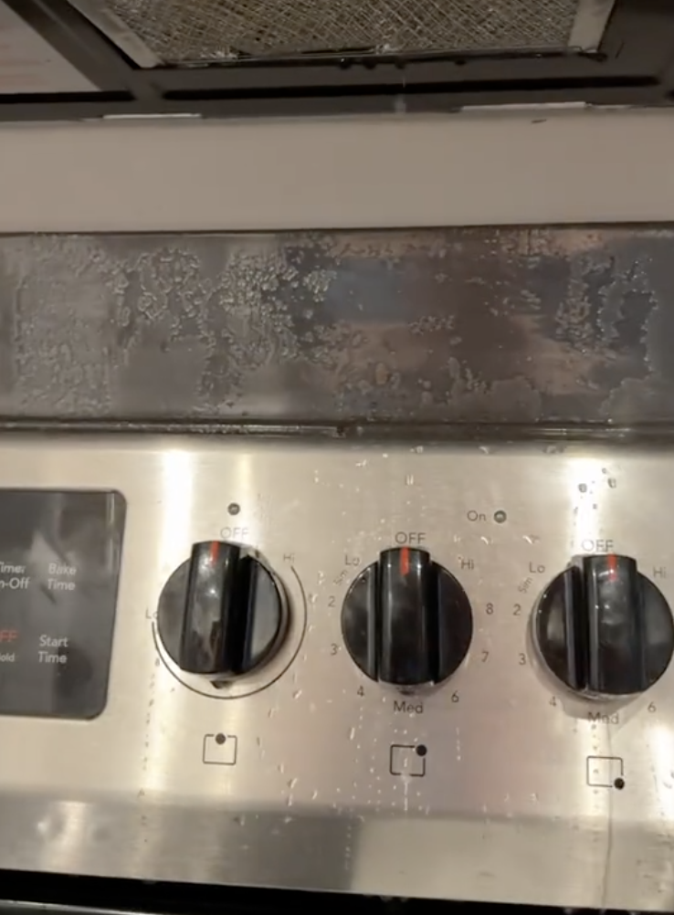 water on an oven