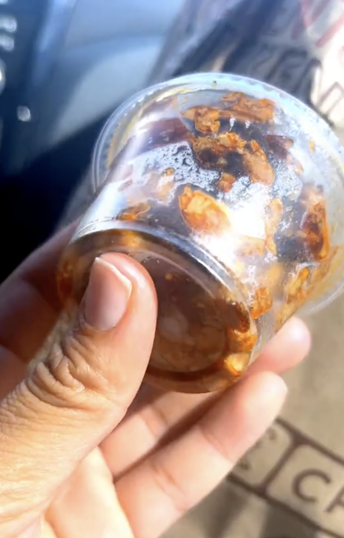 chicken in a plastic container