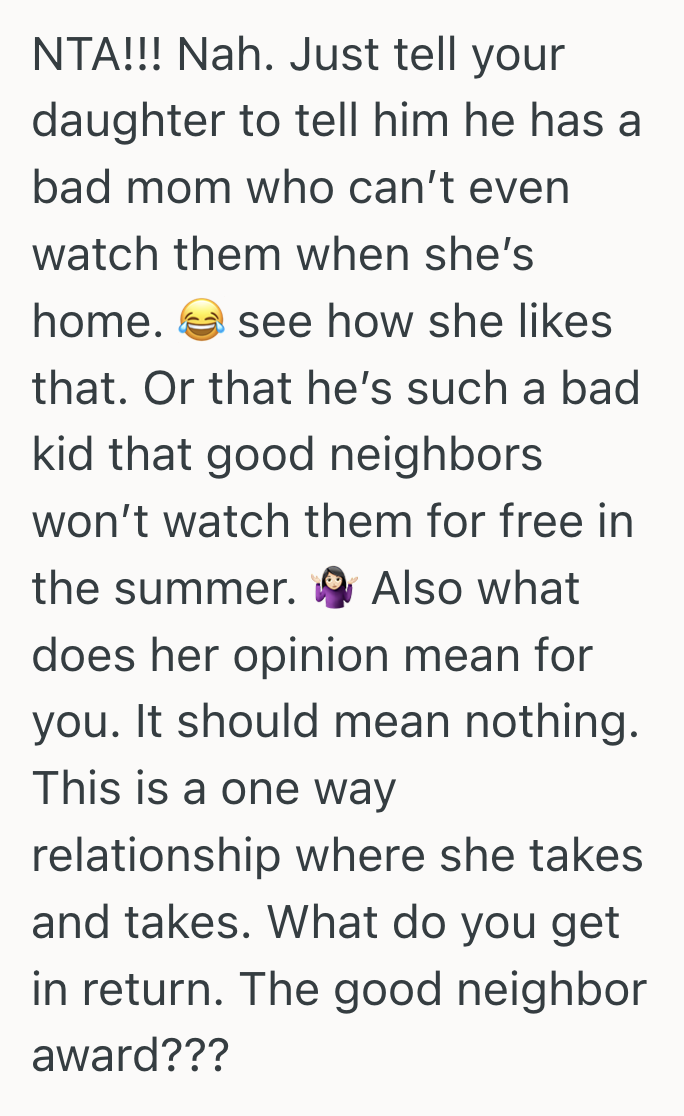 Screenshot 2025 04 21 at 1.01.25%E2%80%AFPM Neighbor Tried To Take Advantage Of One Teachers Summer Break, So She Established Her Limits And Refused To Be A Free Babysitter