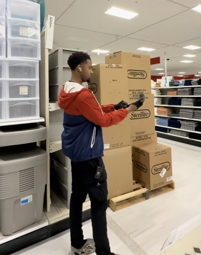 young man loading boxes