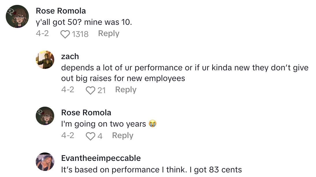 Screenshot 2025 04 21 at 10.25.05 AM Target Worker Wasnt Happy With the Raise He Got After Devoting A Year To The Company.   A 50 cent raise?!?