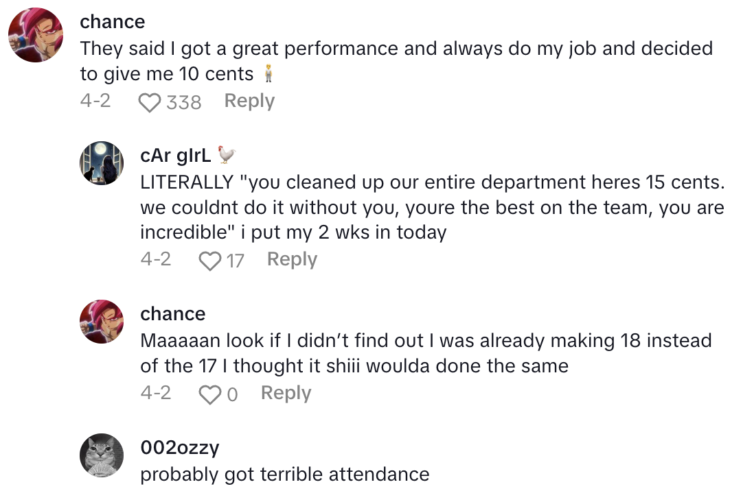 Screenshot 2025 04 21 at 10.25.22 AM Target Worker Wasnt Happy With the Raise He Got After Devoting A Year To The Company.   A 50 cent raise?!?