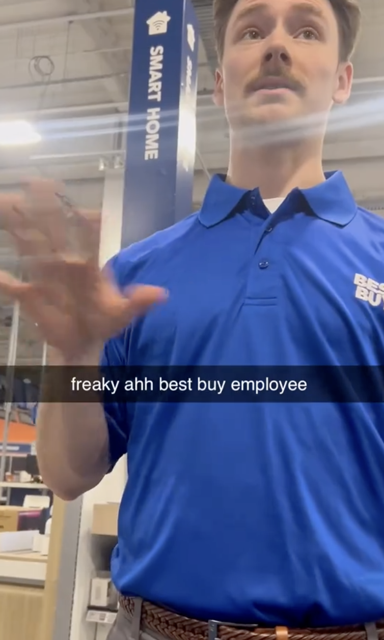 best buy employee talking