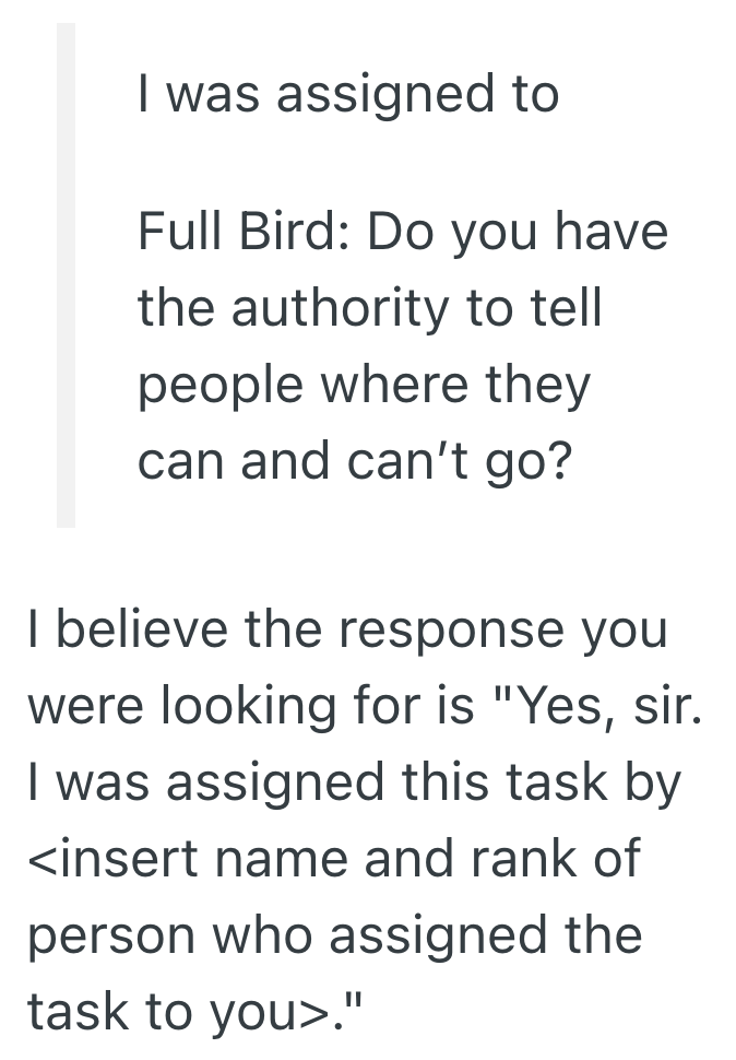 Screenshot 2025 04 23 at 5.47.37 PM Airman Had To Tell A High Ranking Colonel To Go The Long Way Around Because A Truck Was Blocking The Path, But The Colonel Refused To Listen