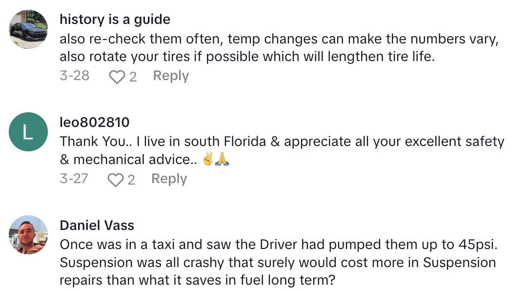 Screenshot 2025 04 23 at 8.36.00 AM A Mechanic Said People Need To Ignore The Pressure Ratings On Tires.   You’re not gonna set the tire pressure to the max.