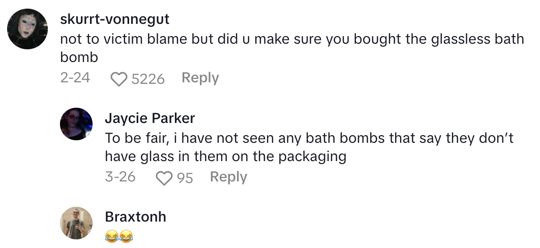 Screenshot 2025 04 23 at 8.40.52 AM A Lush Customer Said That Her Bath Bomb Had Pieces Of Glass In It.   I want them to recall or put an announcement out regarding this.