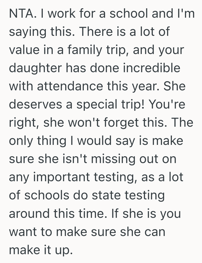 Screenshot 2025 04 25 at 11.47.05 AM Father Chose To Take His Daughter On A Family Vacation Over School Attendance, But His Mother Made Him Feel Like An Irresponsible Parent