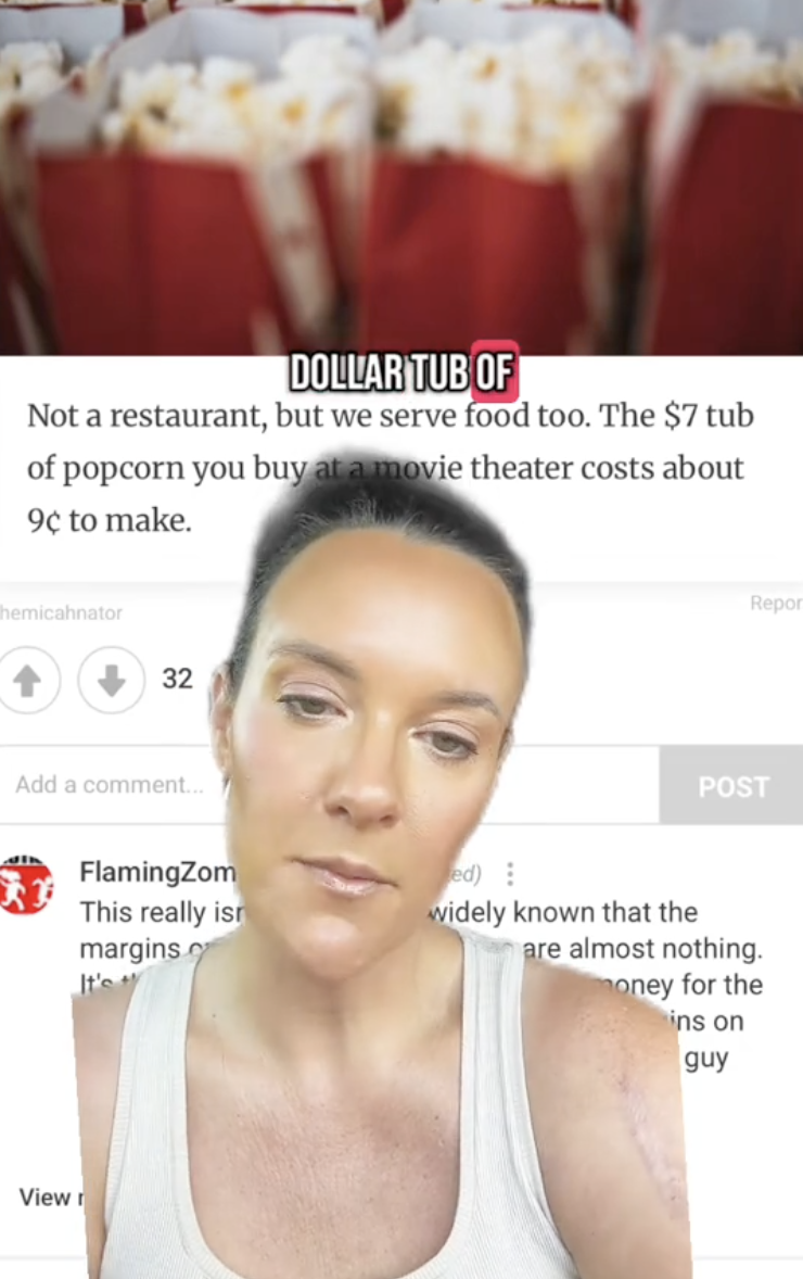 a woman reviewing a restaurant