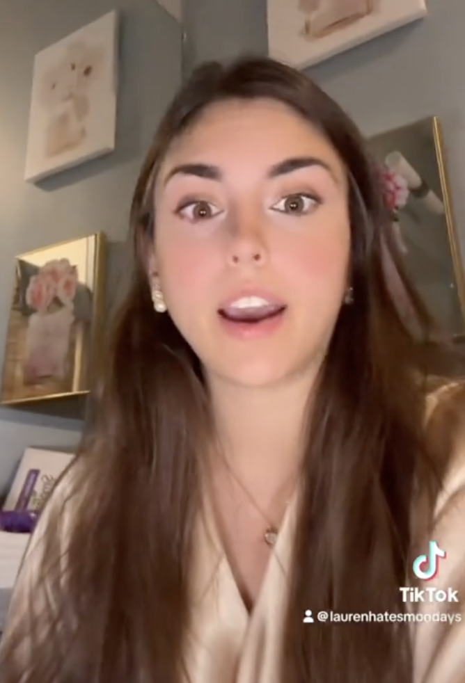 woman talking to a camera