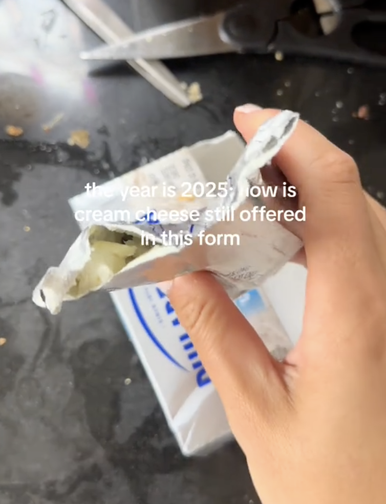 woman with cream cheese