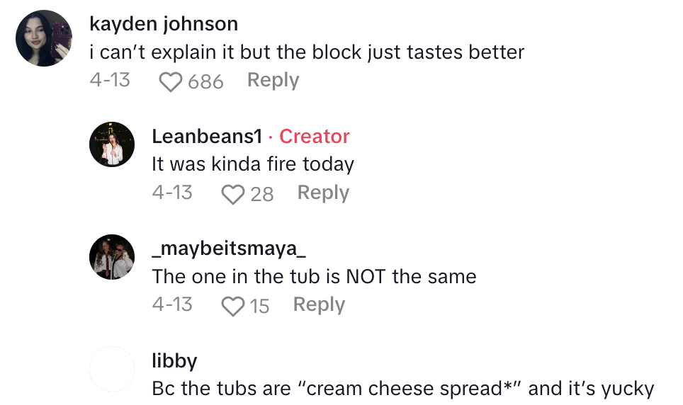 Screenshot 2025 04 26 at 4.54.53 PM Shopper Wasnt Too Impressed With The Cream Cheese She Bought At A Grocery Store