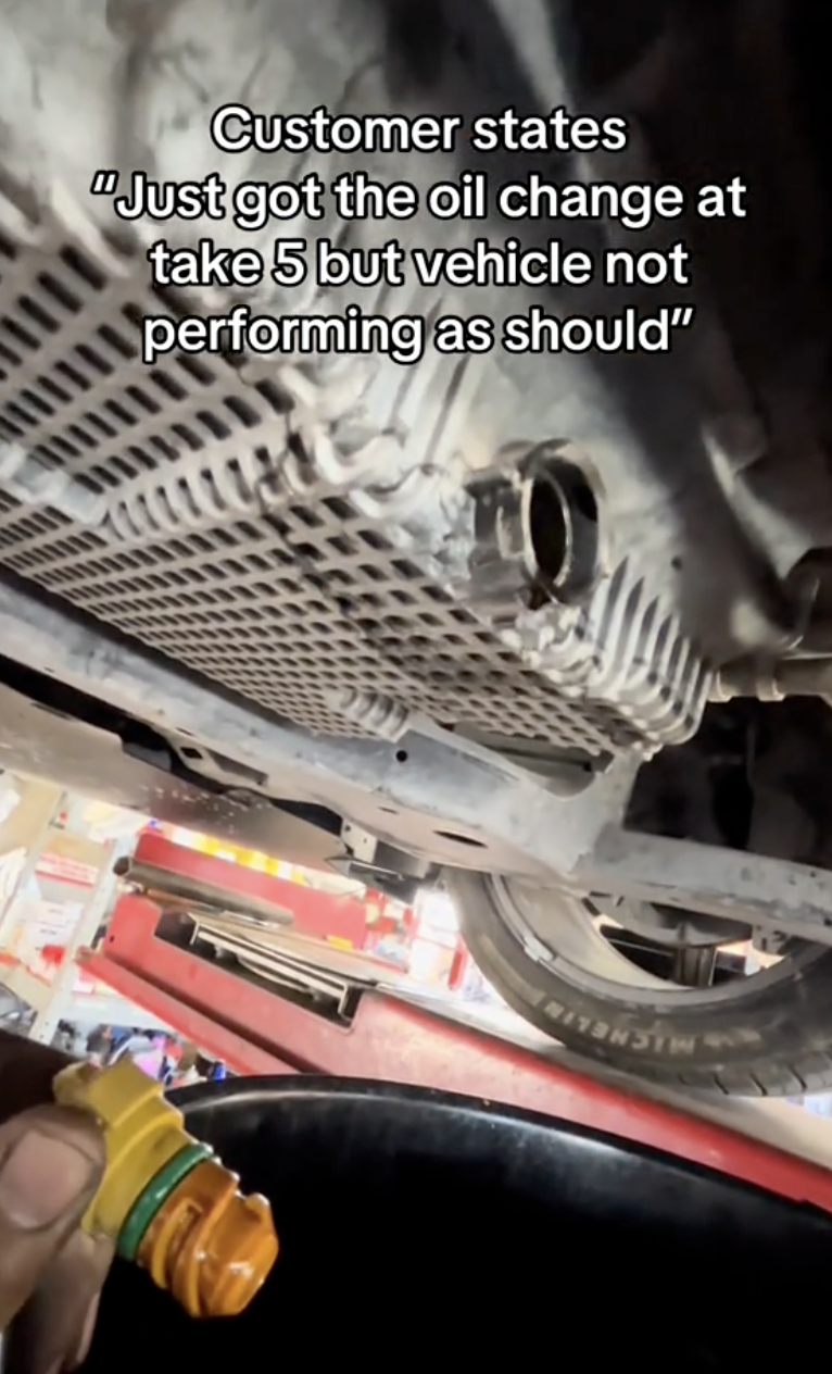 oil dripping from a car