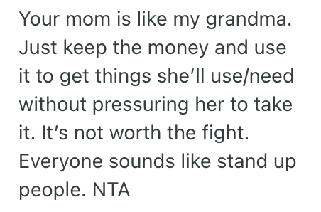 Screenshot 2025 04 27 at 6.24.29 PM Her Mom Insists On Paying A Debt Back To Her Husband Who Doesnt Want To Accept it, So Now Shes Caught In The Middle And Not Sure What To Do