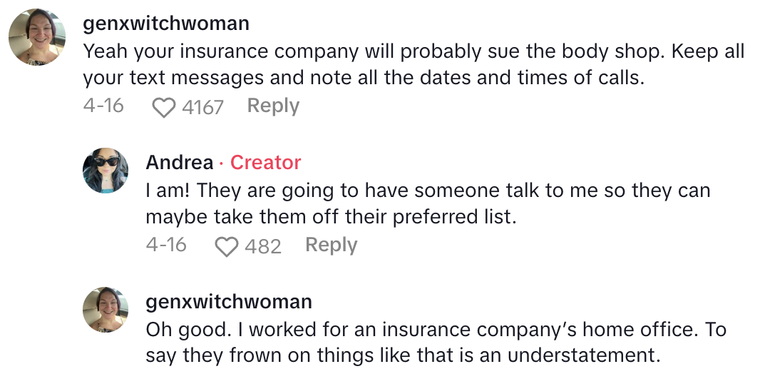 Screenshot 2025 04 28 at 8.07.05 AM A Driver Said She Got Ripped Off After She Took Her Car To An Auto Shop After An Accident