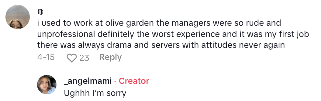 Screenshot 2025 04 28 at 8.22.56 AM Would you say body language intertwines with psychology?   A Former Olive Garden Employee Talked About The Strange Interview She Had