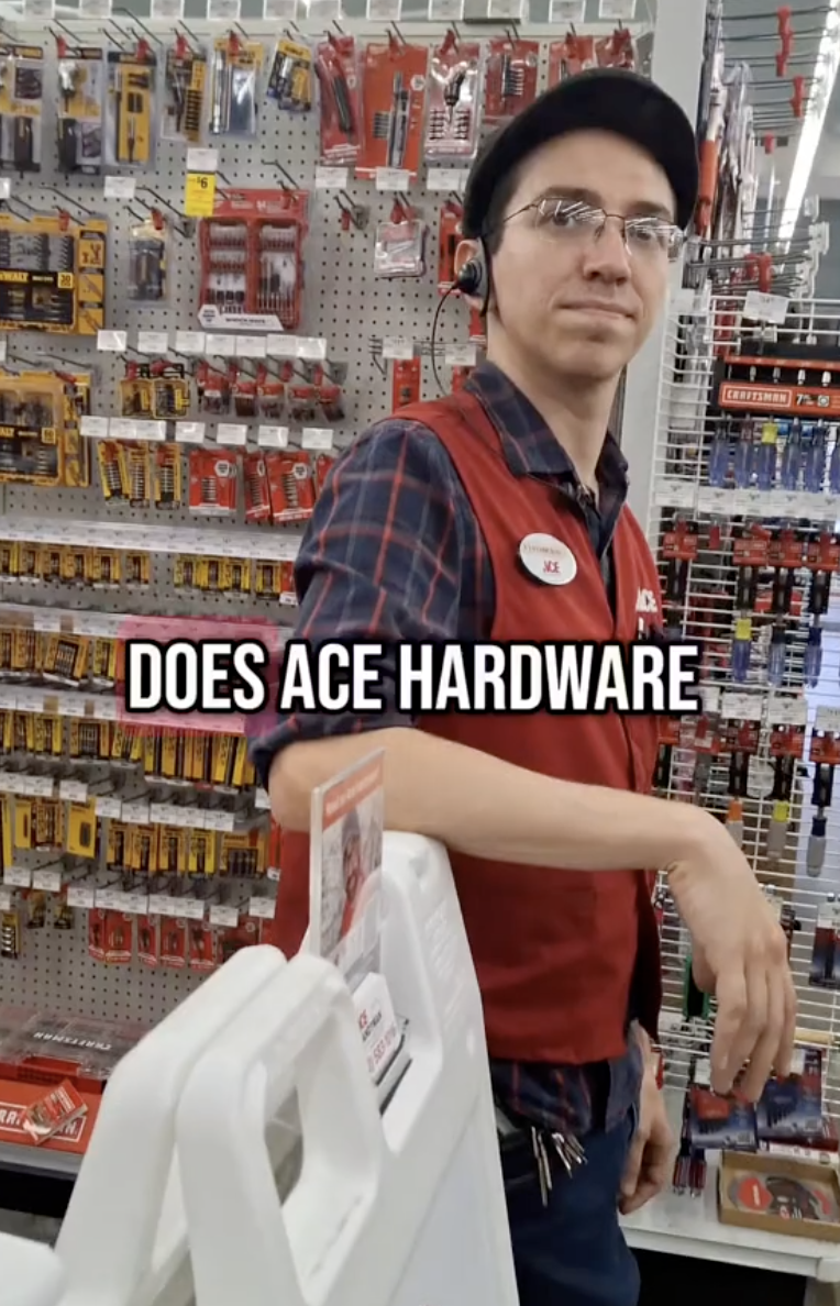 a worker in an ace hardware store