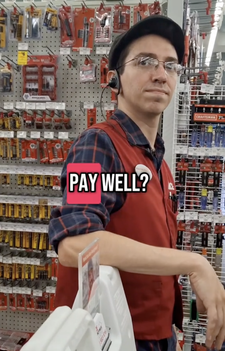 man working in a hardware store