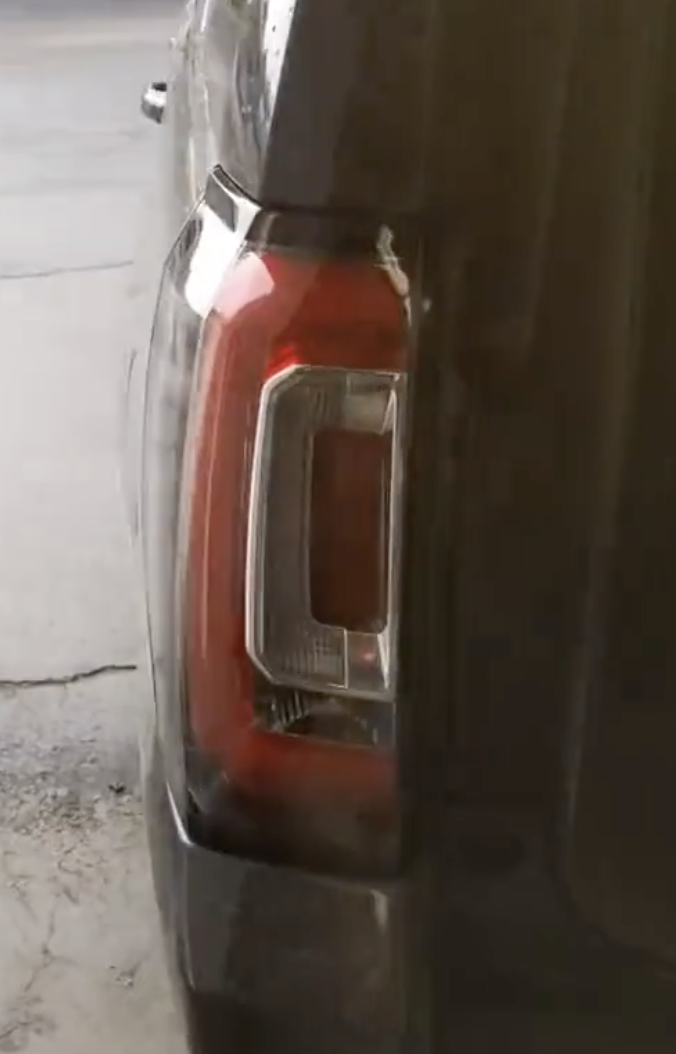 photo of a damaged tail light