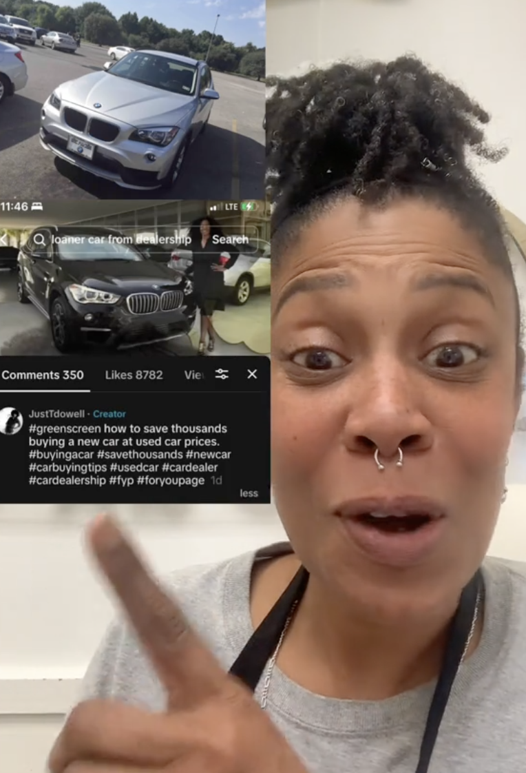 woman talking to tiktok viewers