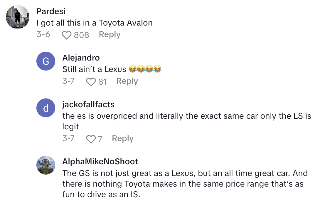 Screenshot 2025 04 28 at 9.34.17 AM A Car Expert Explained Why People Should Buy A Used Lexus Instead Of A Used Toyota