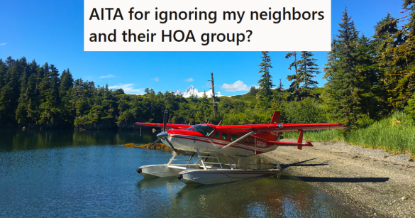 Sea plane on shore of private lake