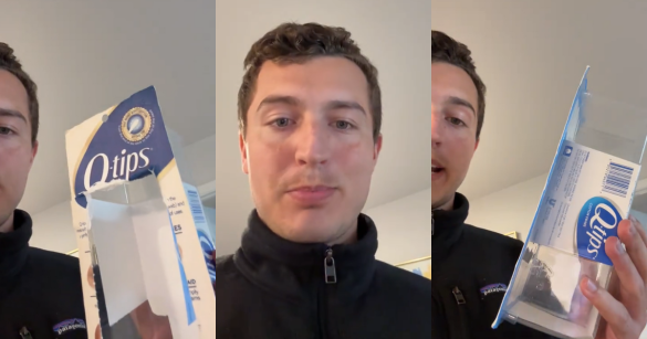 Hank with an empty box of Q-Tips