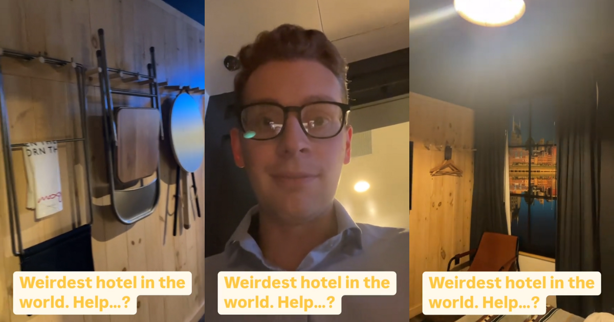 Nathan Weaver in his "weird" hotel room