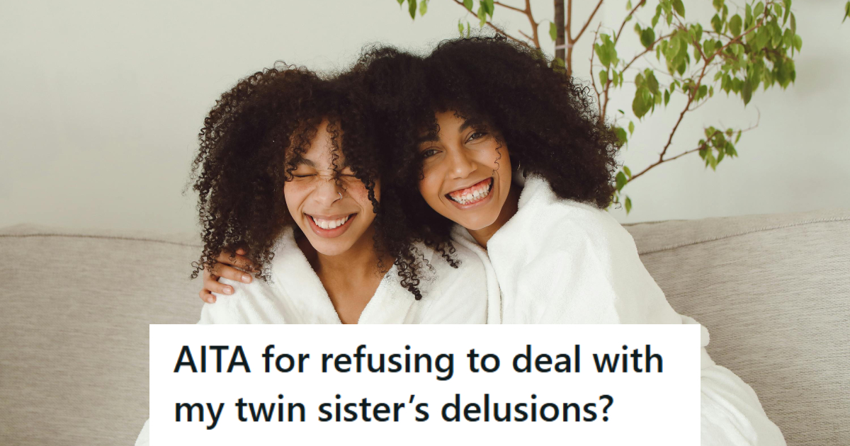 Twin sisters hugging and smiling at the spa