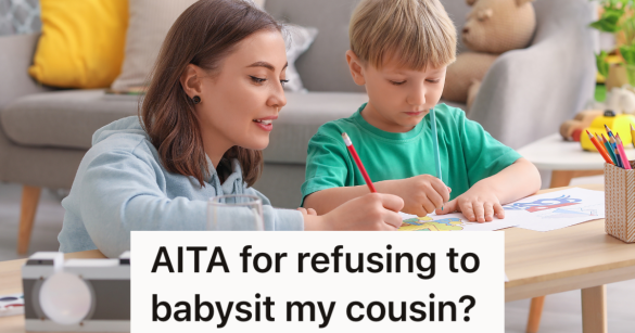 babysitter and little boy drawing together