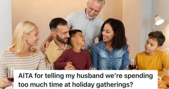 smiling family gathered around the dinner table