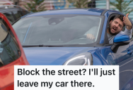 Driver Going The Wrong Direction Blocks The Street And Refuses To Move, So Another Driver Leaves His Car There To Force Him To Turn Around