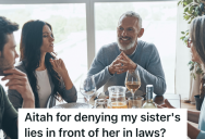 Her Half-Sister Got Engaged And Wanted Her To Meet Her Future In-Laws, But At Dinner Everyone Realized That Her Sister Had Been Lying About Her Childhood