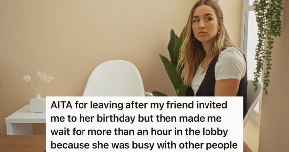 woman sitting in lobby waiting