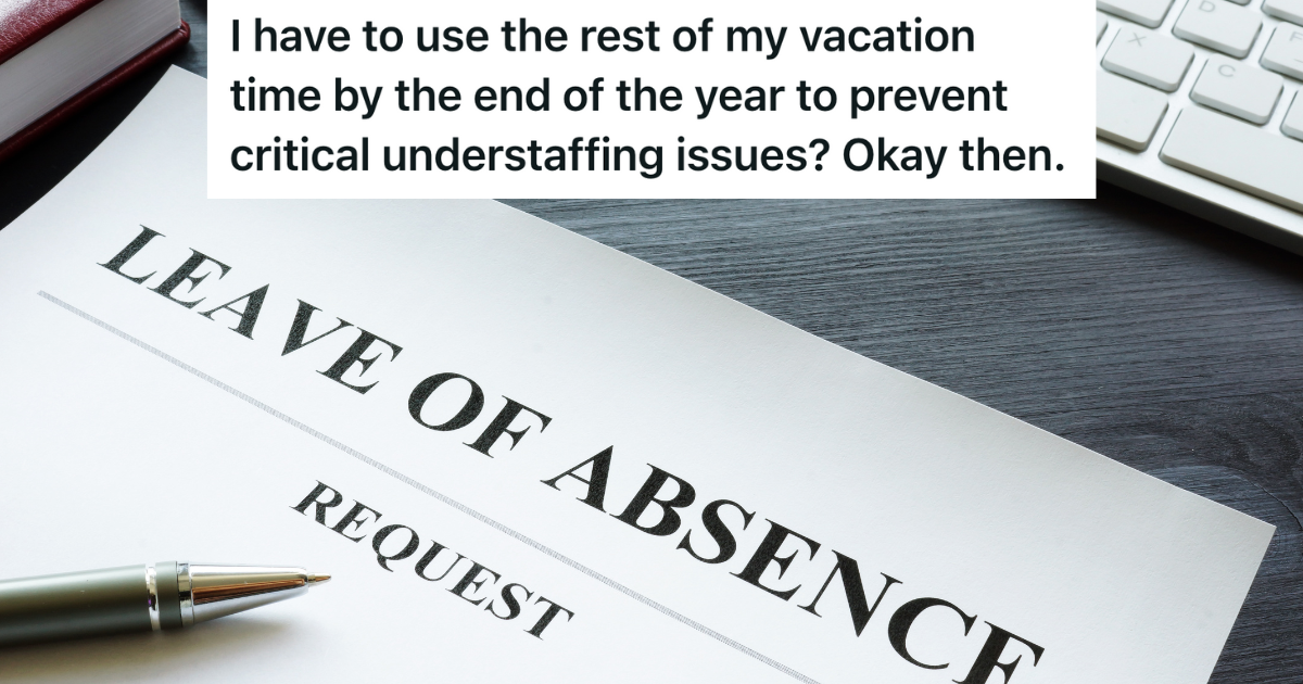 piece of paper that reads "leave of absence request"