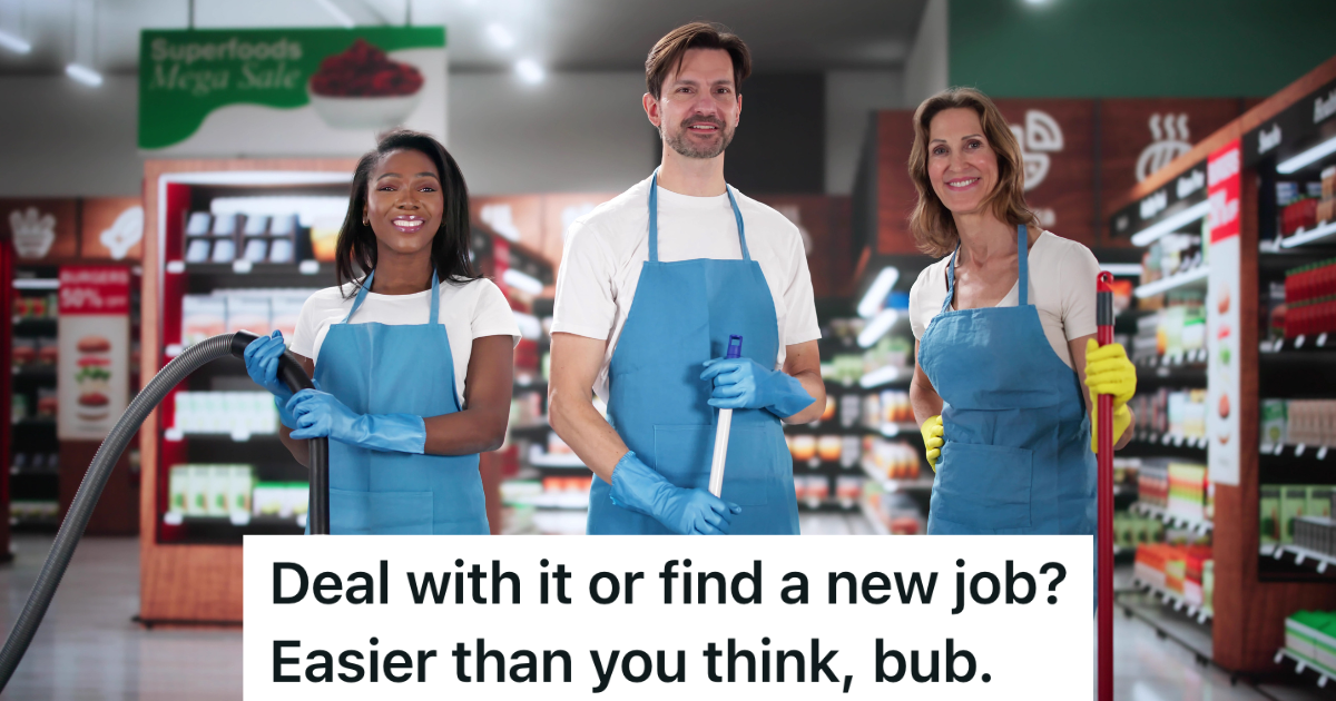 janitorial team at grocery store