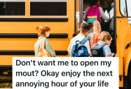 High School Student Usually Yelled At The Loud Elementary Kids On The School Bus, But One Day The Bus Driver Told Him To Let Her Handle It