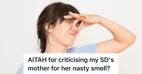 woman covering her nose because something stinks