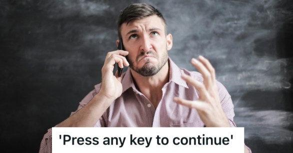 Man on the phone feeling upset with what he is hearing