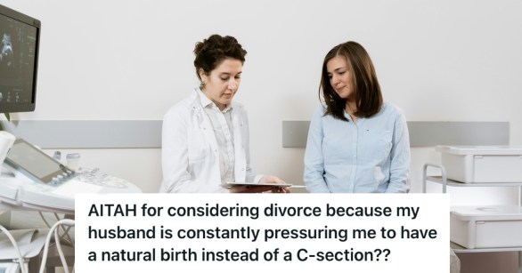 Pregnant woman talking to her doctor who is shwoing some information to her