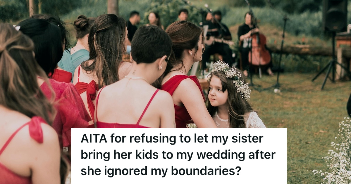 Wedding ceremony where one of the bridesmaids is holding a child