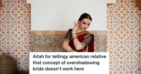 Indian woman wearing an traditional native costume and posing for a picture