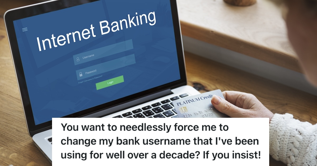 A person logging into their online banking account on their laptop while holding their credit card