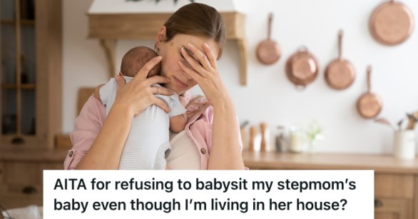 Woman carrying a baby while feeling sad and upset