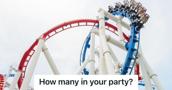 Roller coaster rail ride in the park